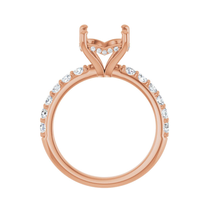 14K Rose Gold 9.4 mm Round 5/8 CTW Lab-Grown Diamond Semi-Set Engagement Ring