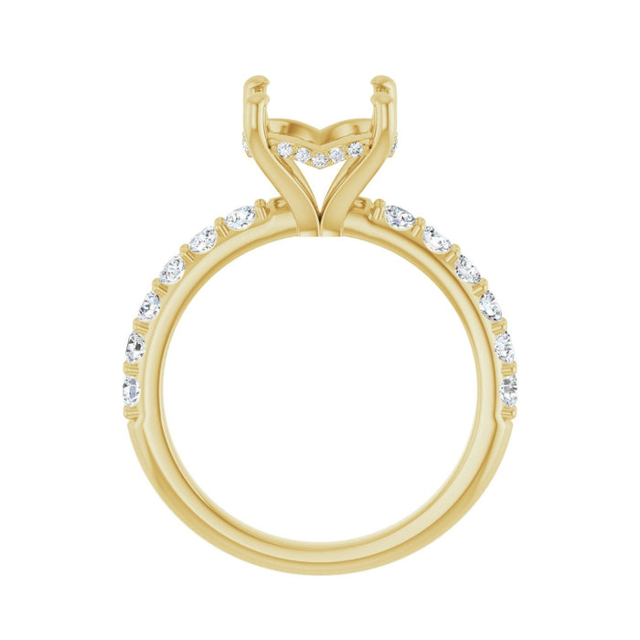 14K Yellow Gold 9.4 mm Round 5/8 CTW Lab-Grown Diamond Semi-Set Engagement Ring