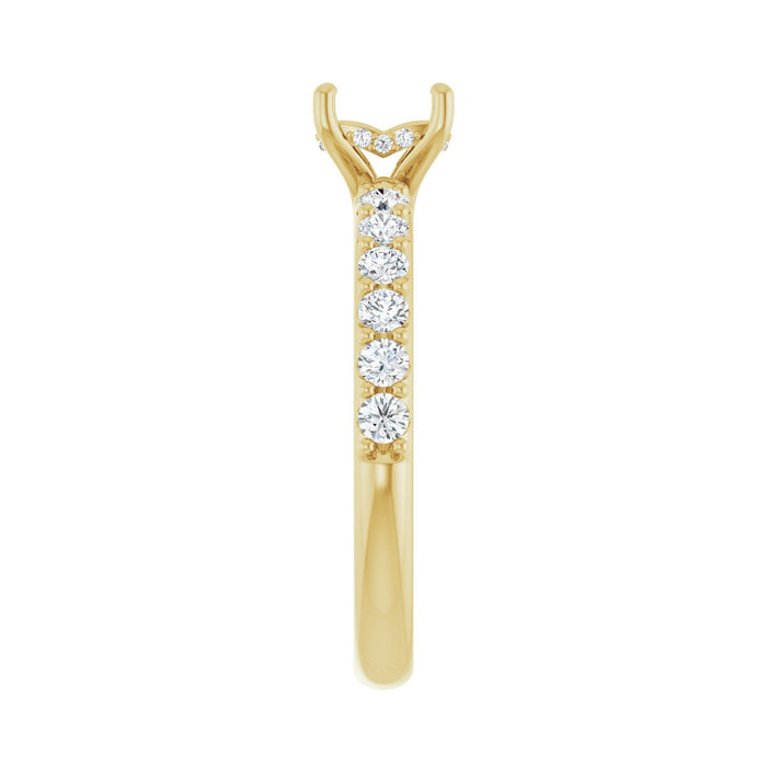14K Yellow Gold 7x 5 mm Oval 1/2 CTW Lab-Grown Diamond Semi-Set Engagement Ring