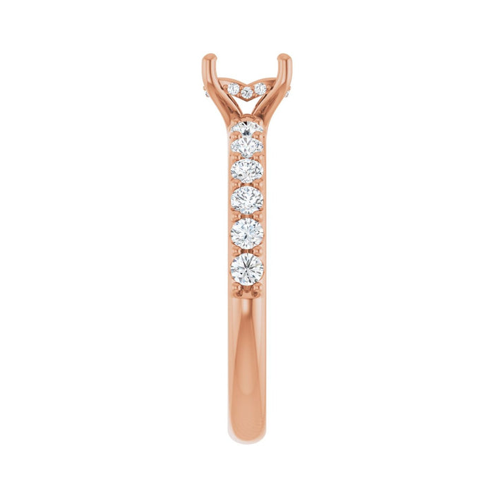 14K Rose Gold 7x 5 mm Oval 1/2 CTW Lab-Grown Diamond Semi-Set Engagement Ring