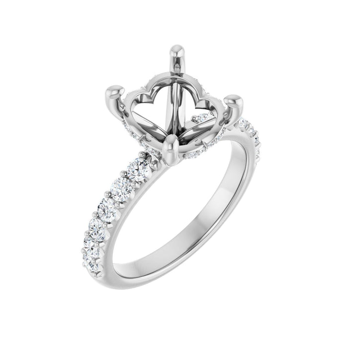Platinum 11x 9 mm Oval 5/8 CTW Lab-Grown Diamond Semi-Set Engagement Ring