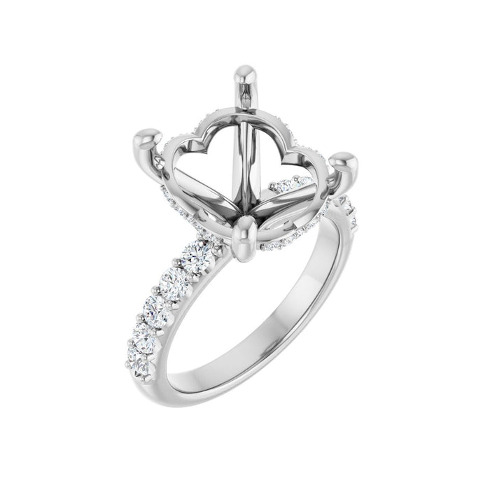 14K White Gold 15x 11 mm Oval 5/8 CTW Lab-Grown Diamond Semi-Set Engagement Ring