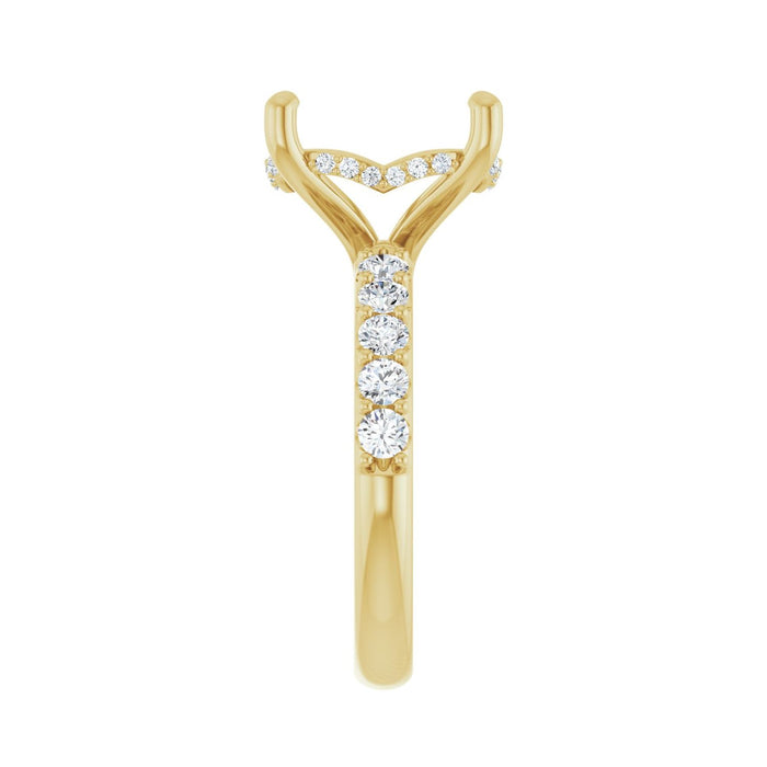 14K Yellow Gold 14x 10 mm Oval 5/8 CTW Lab-Grown Diamond Semi-Set Engagement Ring
