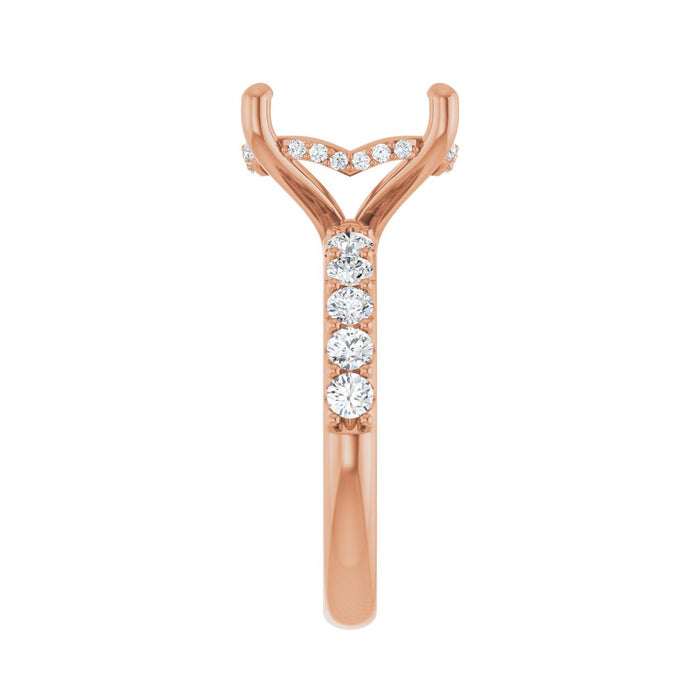 14K Rose Gold 14x 10 mm Oval 5/8 CTW Lab-Grown Diamond Semi-Set Engagement Ring