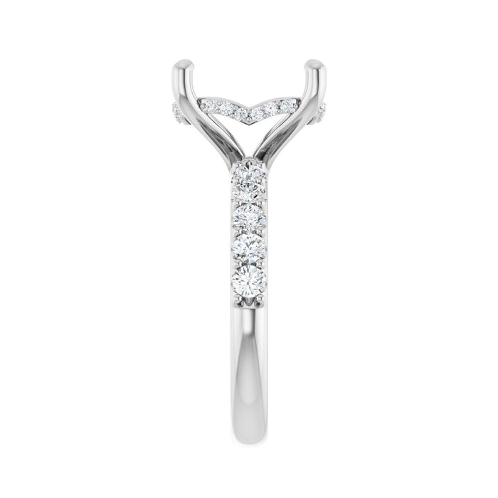 Platinum 14x 10 mm Oval 5/8 CTW Lab-Grown Diamond Semi-Set Engagement Ring