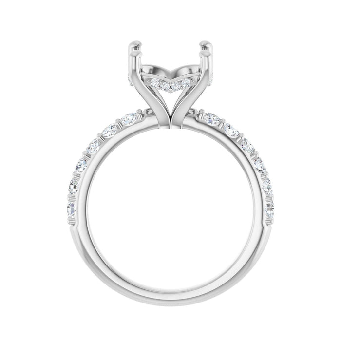 Platinum 10 mm Round 5/8 CTW Lab-Grown Diamond Semi-Set Engagement Ring