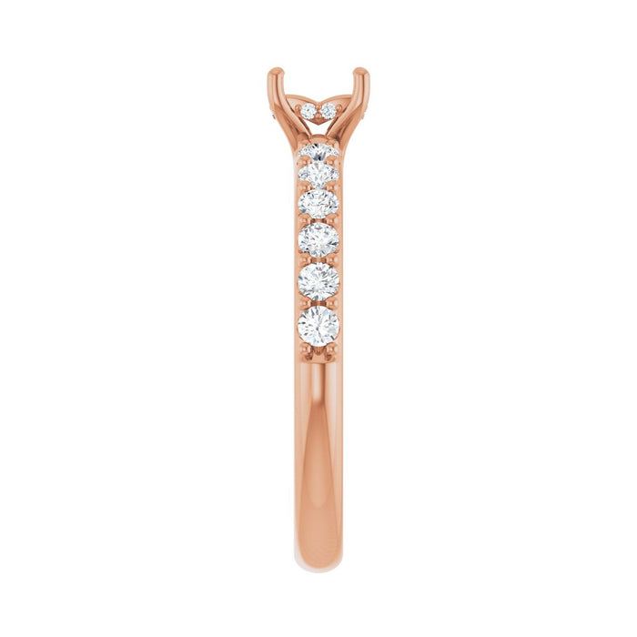14K Rose Gold 6x 4 mm Oval 3/8 CTW Lab-Grown Diamond Semi-Set Engagement Ring