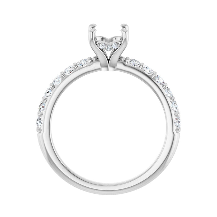 14K White Gold 8x 6 mm Oval 1/2 CTW Lab-Grown Diamond Semi-Set Engagement Ring