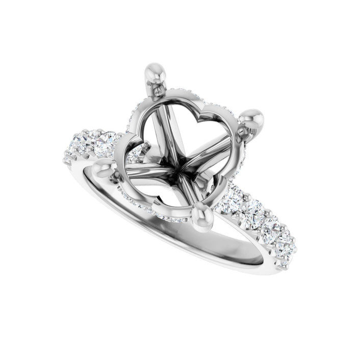 Platinum 12x 10 mm Oval 5/8 CTW Lab-Grown Diamond Semi-Set Engagement Ring