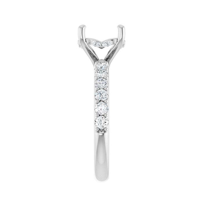 Platinum 9 mm Round 1/2 CTW Lab-Grown Diamond Semi-Set Engagement Ring