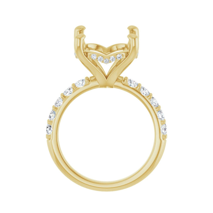14K Yellow Gold 16x 12 mm Oval 3/4 CTW Lab-Grown Diamond Semi-Set Engagement Ring