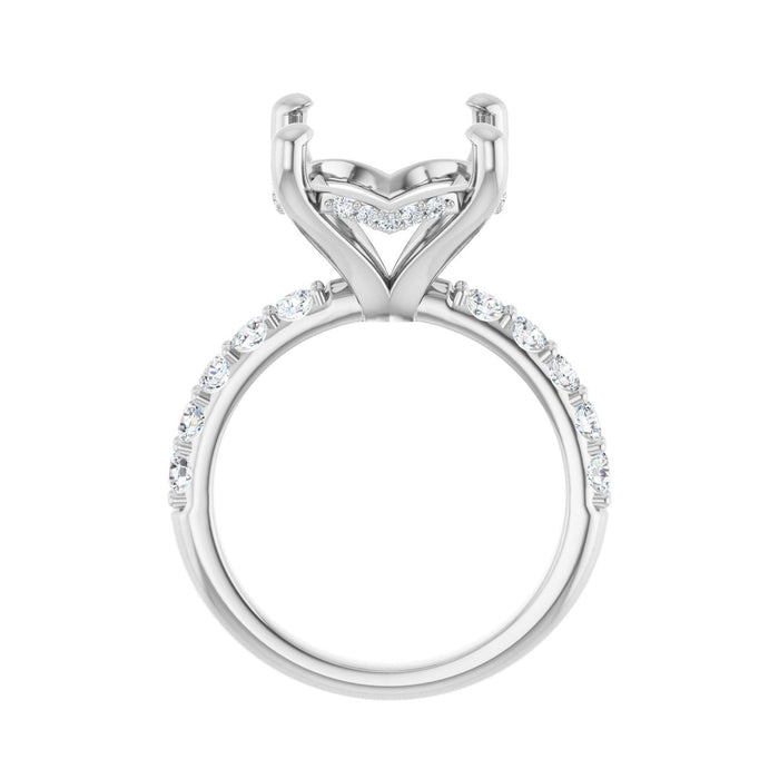 14K White Gold 16x 12 mm Oval 3/4 CTW Lab-Grown Diamond Semi-Set Engagement Ring