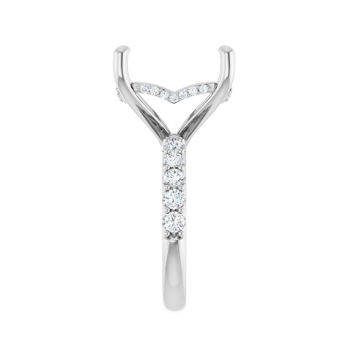 14K White Gold 15x 15 mm Cushion 3/4 CTW Lab-Grown Diamond Semi-Set Engagement Ring