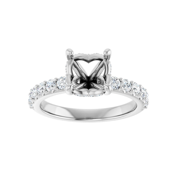 Platinum 8 mm Round 1/2 CTW Lab-Grown Diamond Semi-Set Engagement Ring