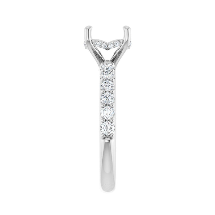 14K White Gold 8.2 mm Round 1/2 CTW Lab-Grown Diamond Semi-Set Engagement Ring