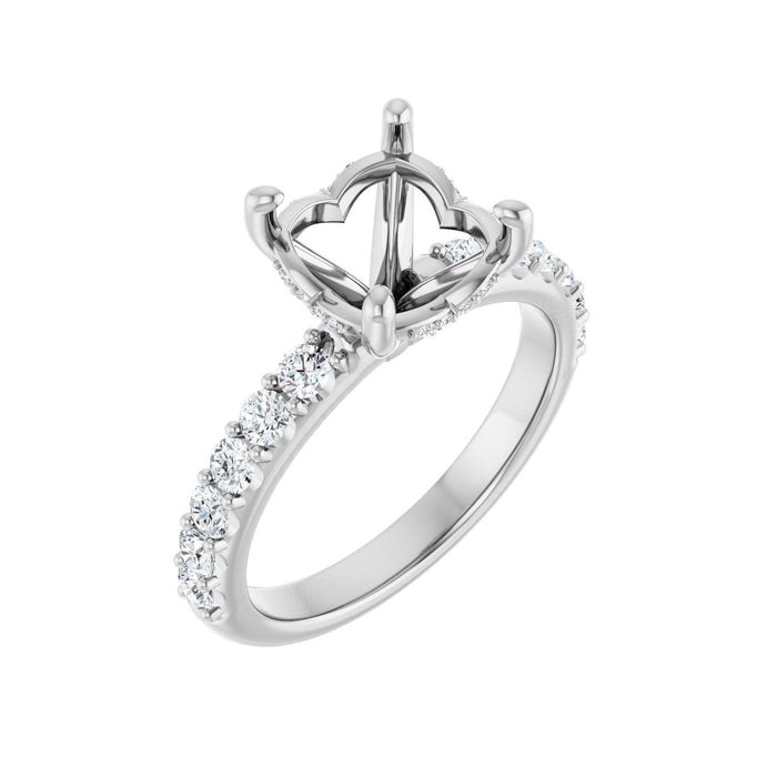 Platinum 9 mm Round 1/2 CTW Lab-Grown Diamond Semi-Set Engagement Ring
