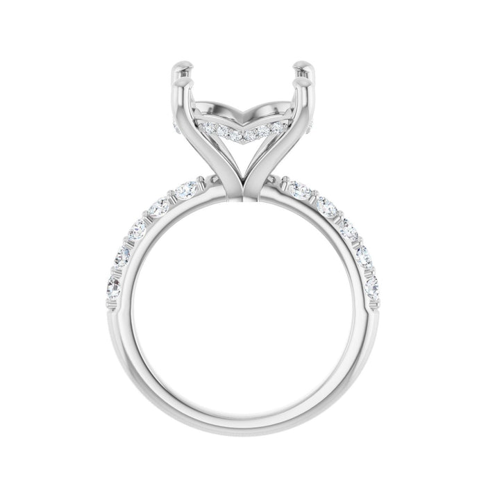 14K White Gold 13 mm Round 5/8 CTW Lab-Grown Diamond Semi-Set Engagement Ring