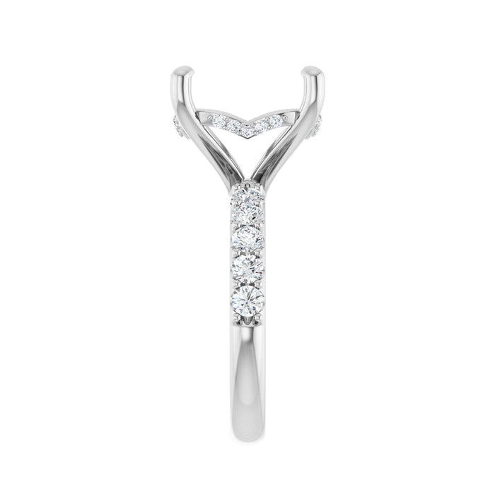 Platinum 14 mm Round 3/4 CTW Lab-Grown Diamond Semi-Set Engagement Ring