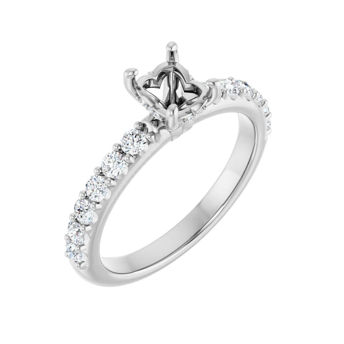 Platinum 7x 5 mm Oval 1/2 CTW Lab-Grown Diamond Semi-Set Engagement Ring