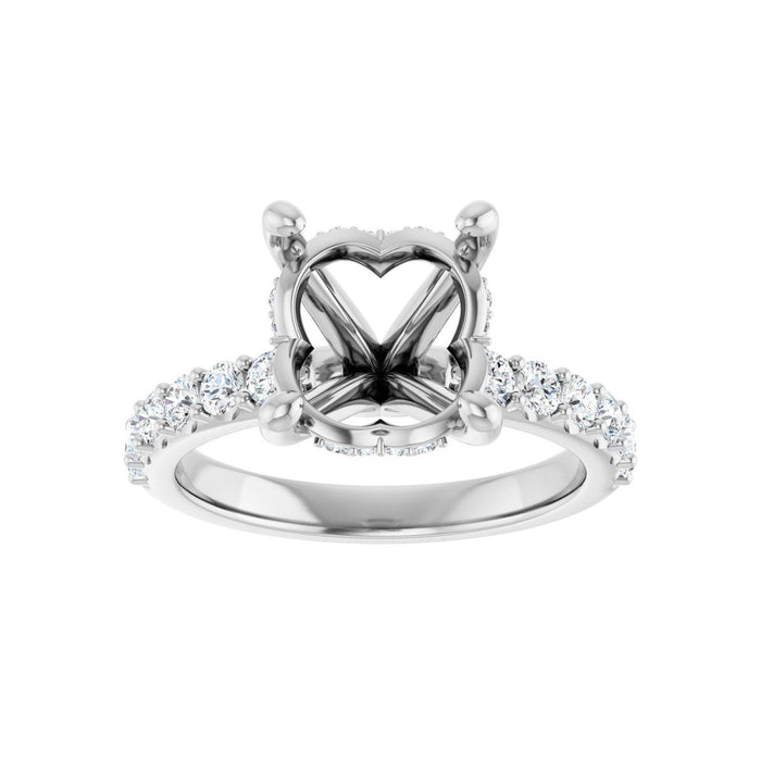 14K White Gold 11x 9 mm Oval 5/8 CTW Lab-Grown Diamond Semi-Set Engagement Ring
