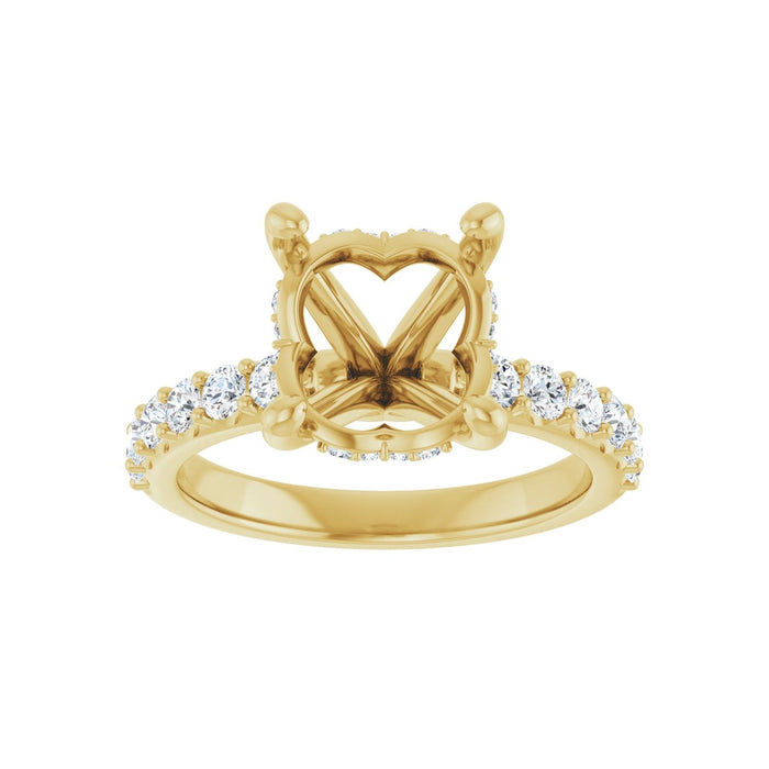 14K Yellow Gold 11x 9 mm Oval 5/8 CTW Lab-Grown Diamond Semi-Set Engagement Ring