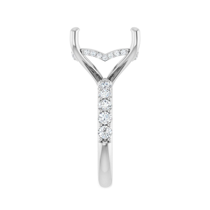 Platinum 14x 14 mm Cushion 3/4 CTW Lab-Grown Diamond Semi-Set Engagement Ring