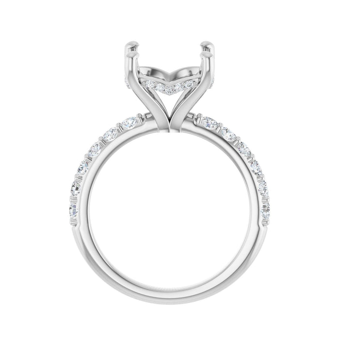 Platinum 11 mm Round 5/8 CTW Lab-Grown Diamond Semi-Set Engagement Ring