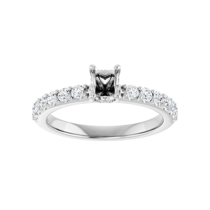 14K White Gold 6x 4 mm Oval 3/8 CTW Lab-Grown Diamond Semi-Set Engagement Ring