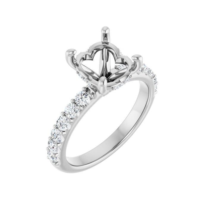 14K White Gold 10x 8 mm Oval 5/8 CTW Lab-Grown Diamond Semi-Set Engagement Ring