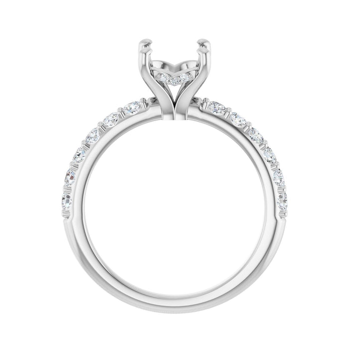 Platinum 9x 7 mm Oval 1/2 CTW Lab-Grown Diamond Semi-Set Engagement Ring