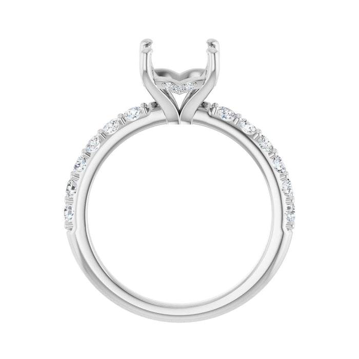 Platinum 7x 7 mm Asscher 1/2 CTW Lab-Grown Diamond Semi-Set Engagement Ring