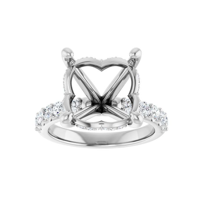 Platinum 13 mm Round 5/8 CTW Lab-Grown Diamond Semi-Set Engagement Ring