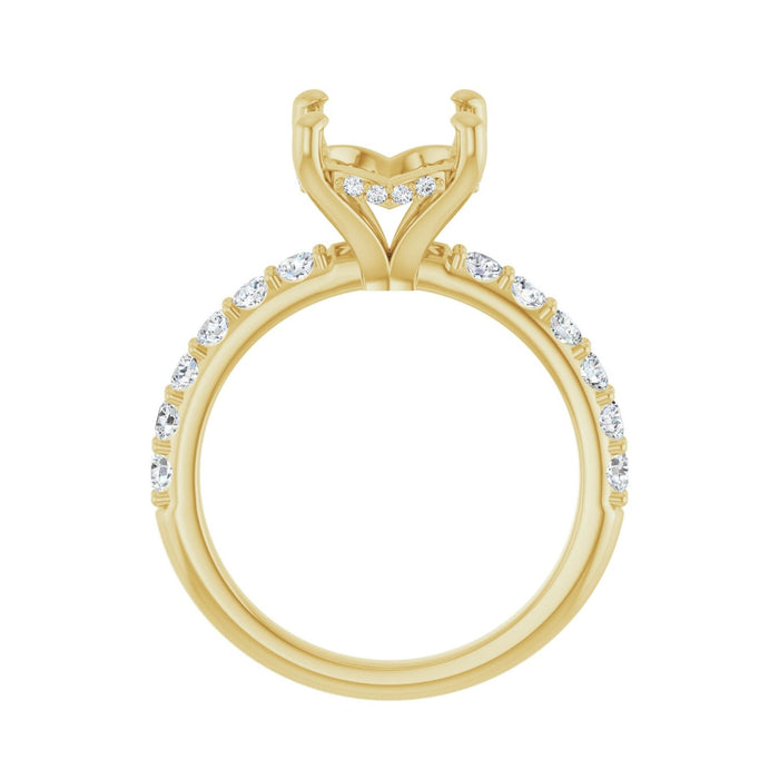 14K Yellow Gold 11x 9 mm Oval 5/8 CTW Lab-Grown Diamond Semi-Set Engagement Ring