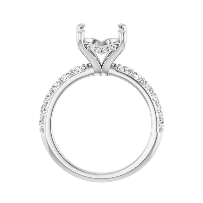 Platinum 11x 9 mm Oval 5/8 CTW Lab-Grown Diamond Semi-Set Engagement Ring