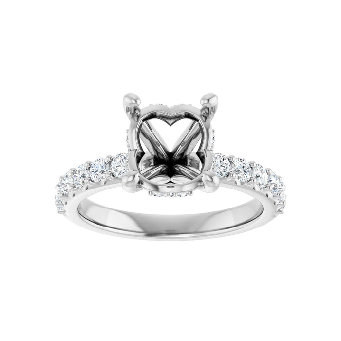 Platinum 10x 8 mm Oval 5/8 CTW Lab-Grown Diamond Semi-Set Engagement Ring