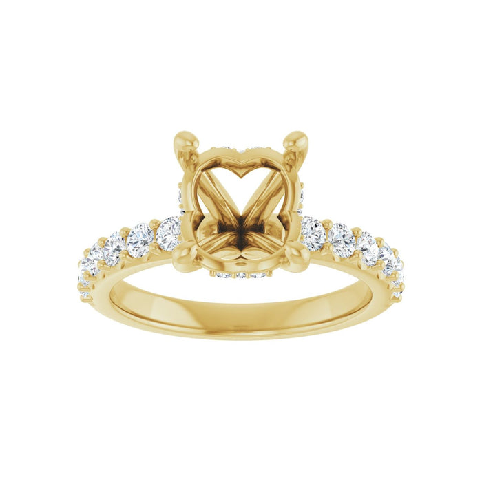 14K Yellow Gold 10x 8 mm Oval 5/8 CTW Lab-Grown Diamond Semi-Set Engagement Ring