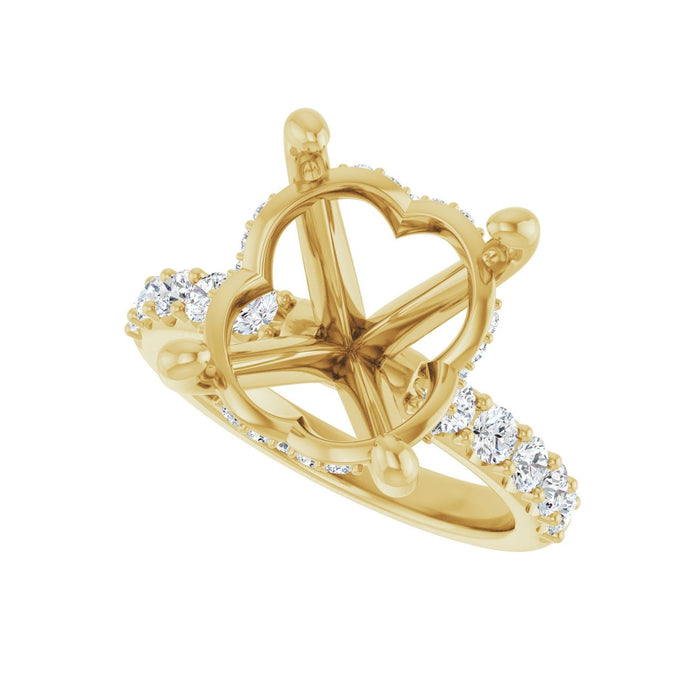 14K Yellow Gold 15x 11 mm Oval 5/8 CTW Lab-Grown Diamond Semi-Set Engagement Ring