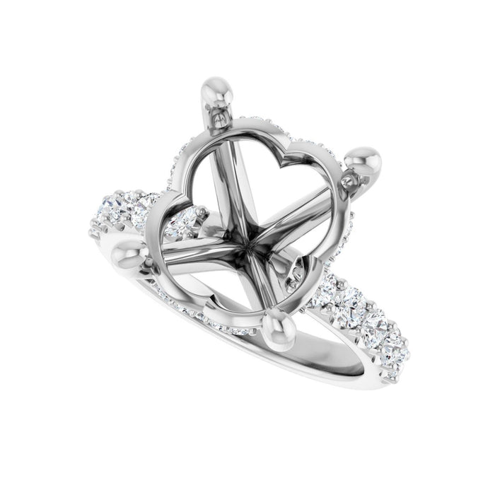 Platinum 15x 11 mm Oval 5/8 CTW Lab-Grown Diamond Semi-Set Engagement Ring