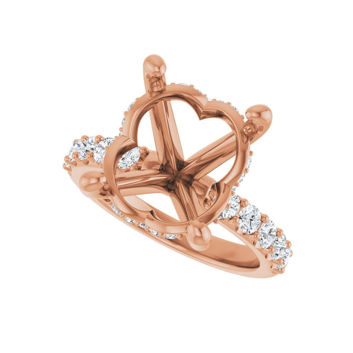 14K Rose Gold 15x 11 mm Oval 5/8 CTW Lab-Grown Diamond Semi-Set Engagement Ring
