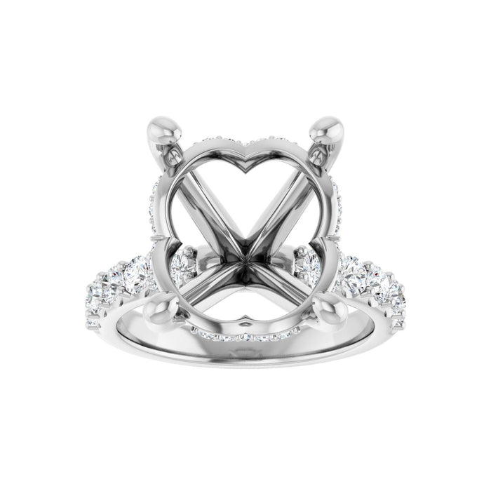 14K White Gold 16x 12 mm Oval 3/4 CTW Lab-Grown Diamond Semi-Set Engagement Ring