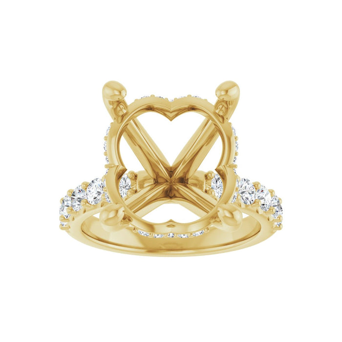 14K Yellow Gold 16x 12 mm Oval 3/4 CTW Lab-Grown Diamond Semi-Set Engagement Ring