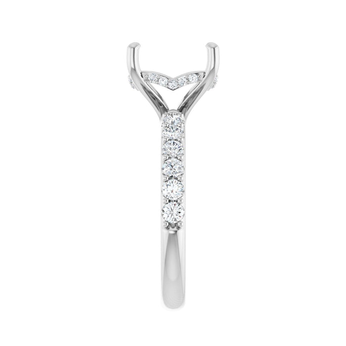 Platinum 10x 10 mm Cushion 5/8 CTW Lab-Grown Diamond Semi-Set Engagement Ring