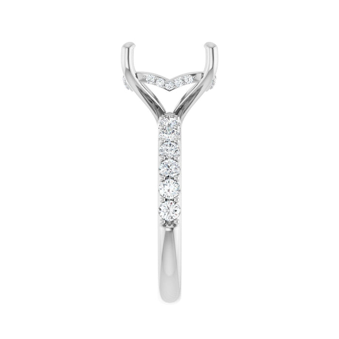 Platinum 11x 11 mm Cushion 5/8 CTW Lab-Grown Diamond Semi-Set Engagement Ring