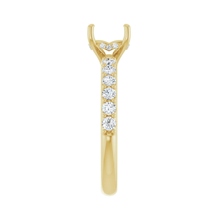 14K Yellow Gold 6x 6 mm Asscher 1/2 CTW Lab-Grown Diamond Semi-Set Engagement Ring
