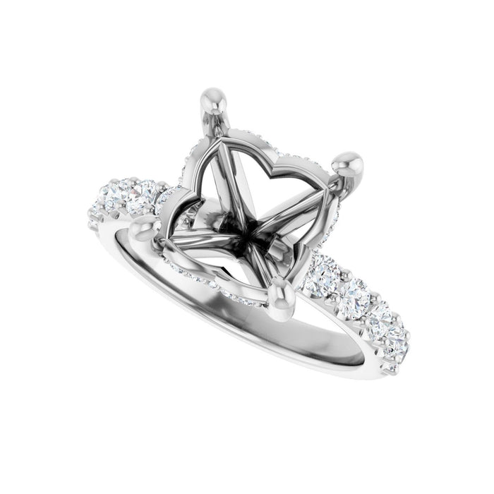 Platinum 9x 9 mm Asscher 5/8 CTW Lab-Grown Diamond Semi-Set Engagement Ring