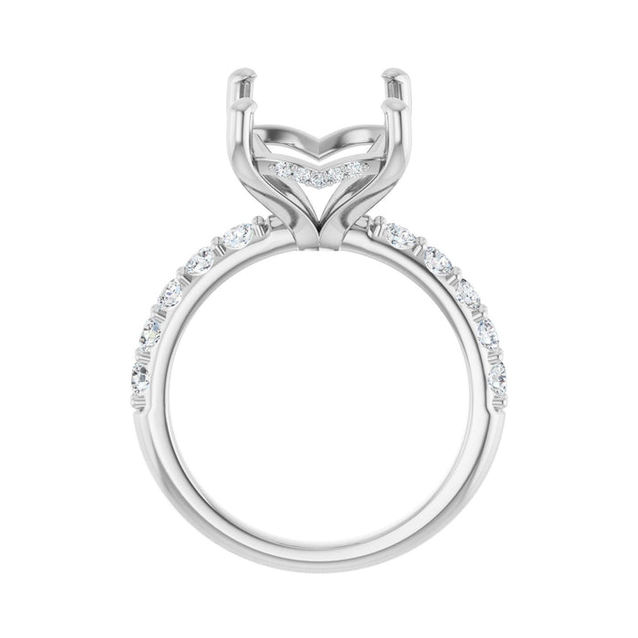 Platinum 14x10 mm Emerald 5/8 CTW Lab-Grown Diamond Semi-Set Engagement Ring