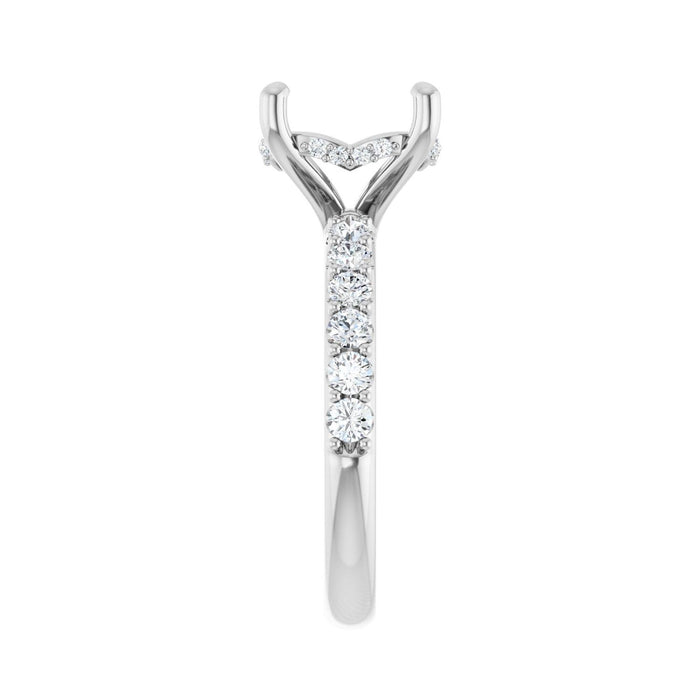 14K White Gold 11x 9 mm Oval 5/8 CTW Lab-Grown Diamond Semi-Set Engagement Ring