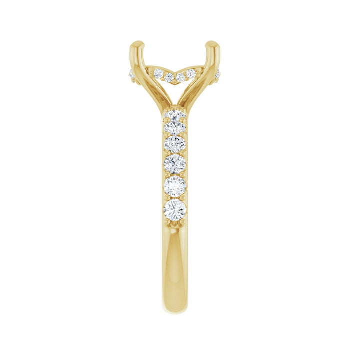 14K Yellow Gold 11x 9 mm Oval 5/8 CTW Lab-Grown Diamond Semi-Set Engagement Ring