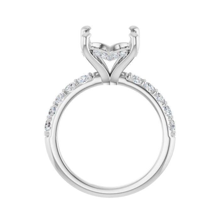 14K White Gold 12x 10 mm Oval 5/8 CTW Lab-Grown Diamond Semi-Set Engagement Ring