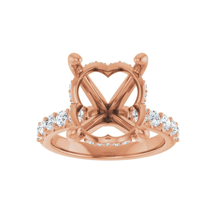 14K Rose Gold 15x 11 mm Oval 5/8 CTW Lab-Grown Diamond Semi-Set Engagement Ring